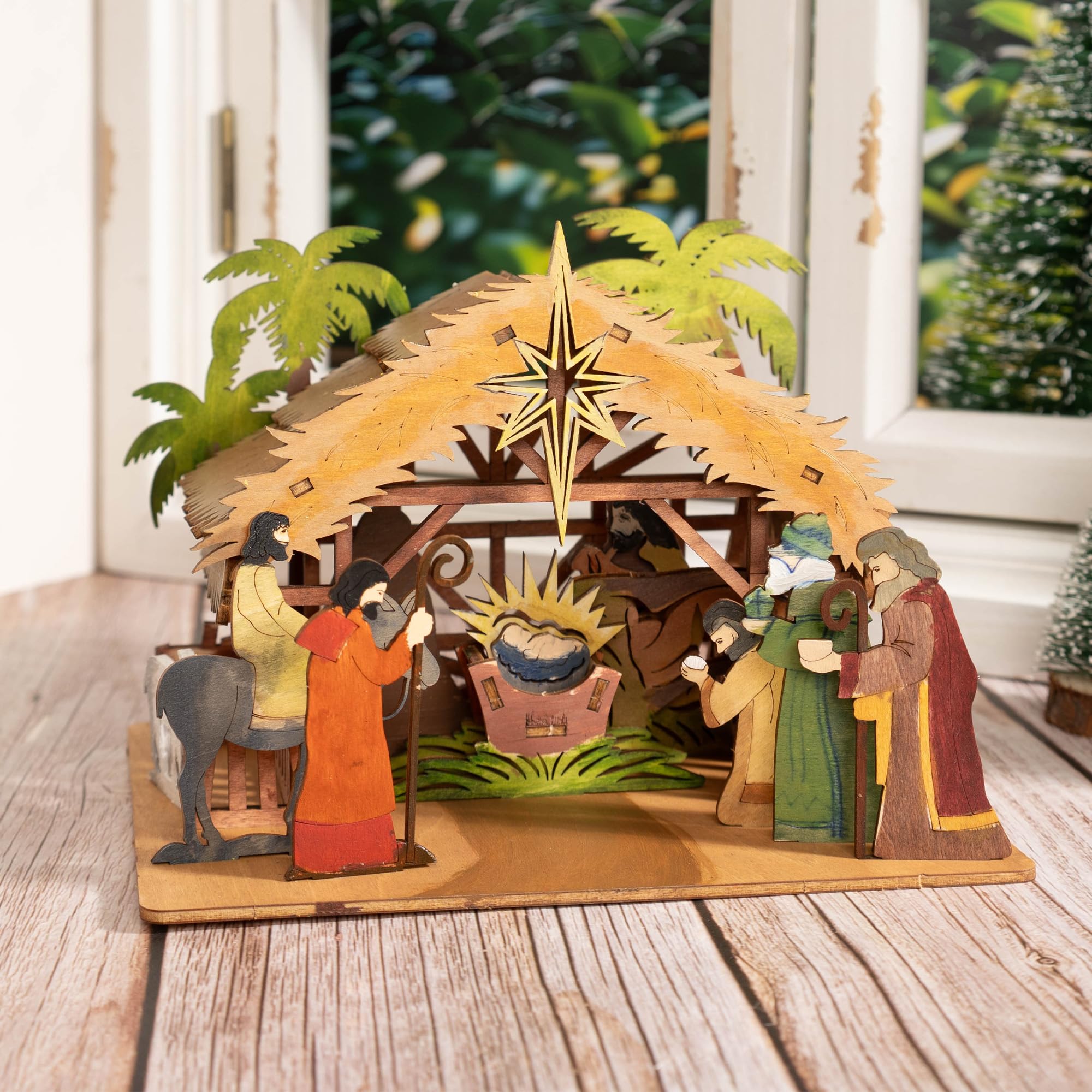 NELXI christian decor nativity figures display