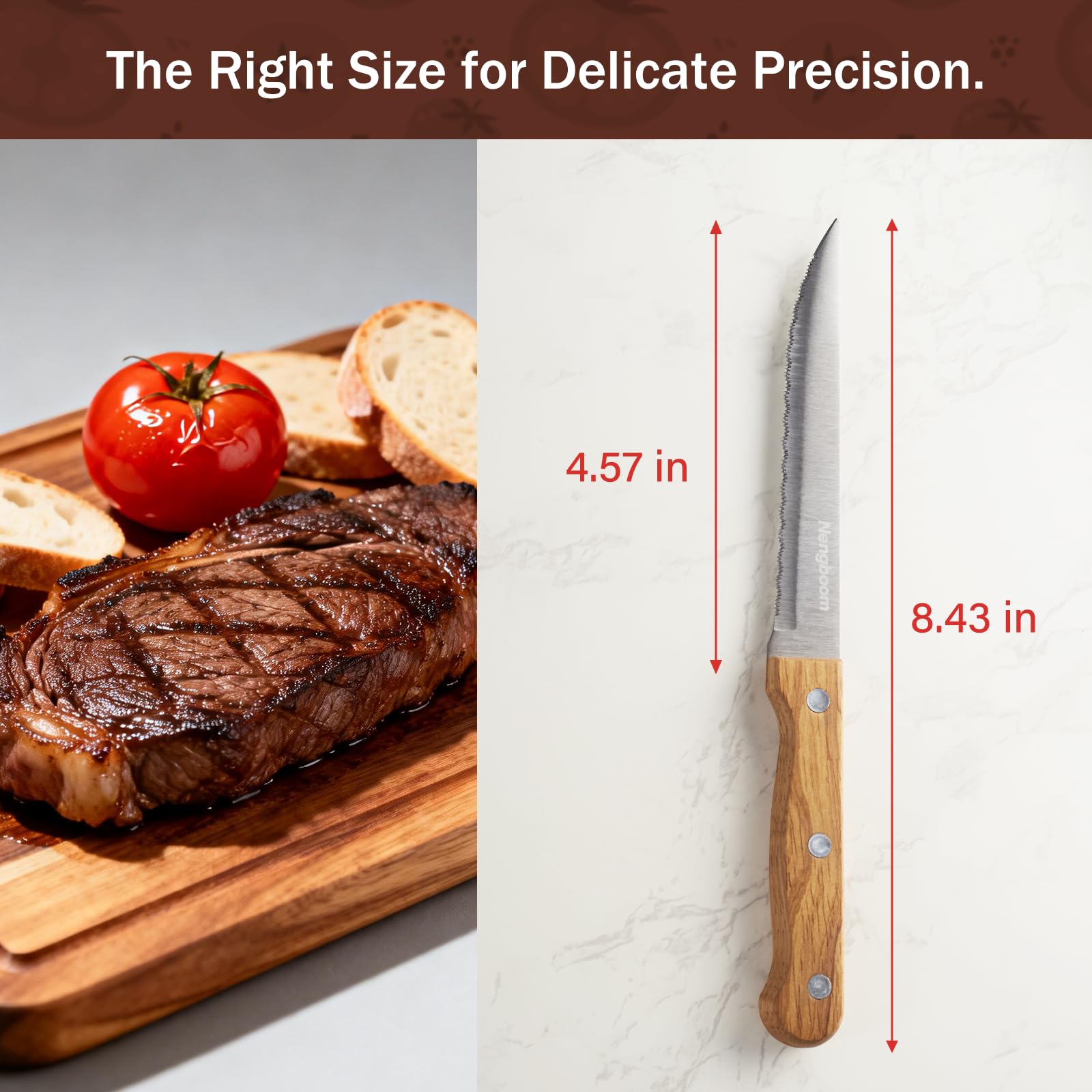Nengboom bread slicing knife with wooden handle