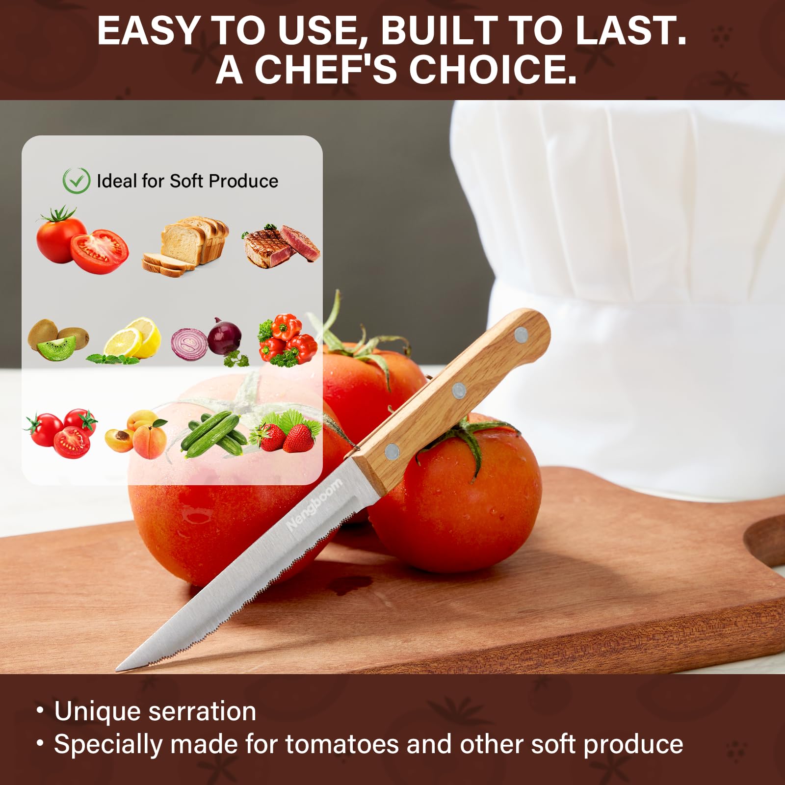 Nengboom durable construction tomato knife product image