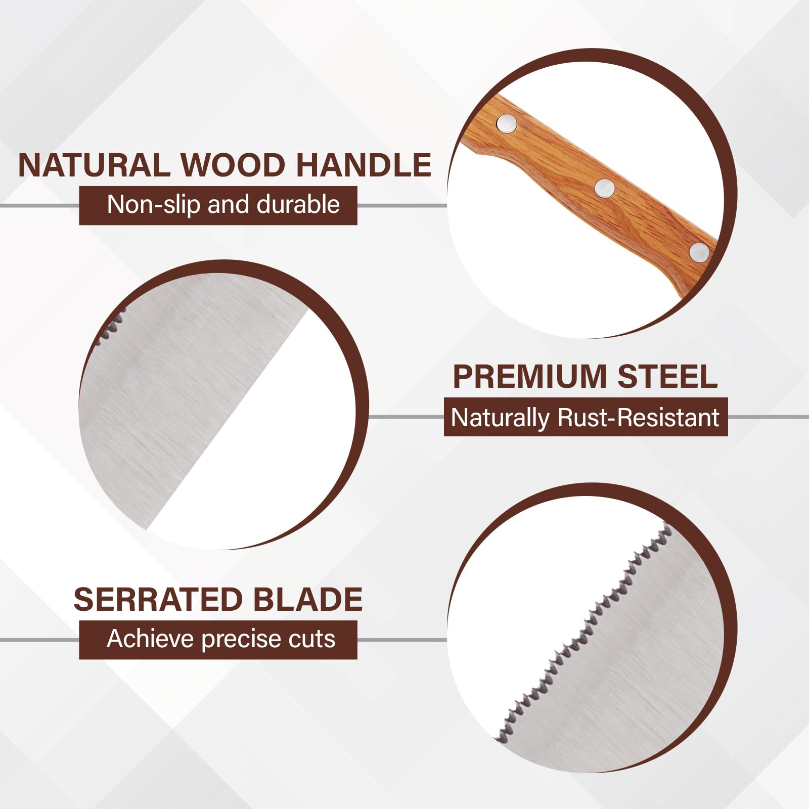Nengboom serrated stainless steel blade feature