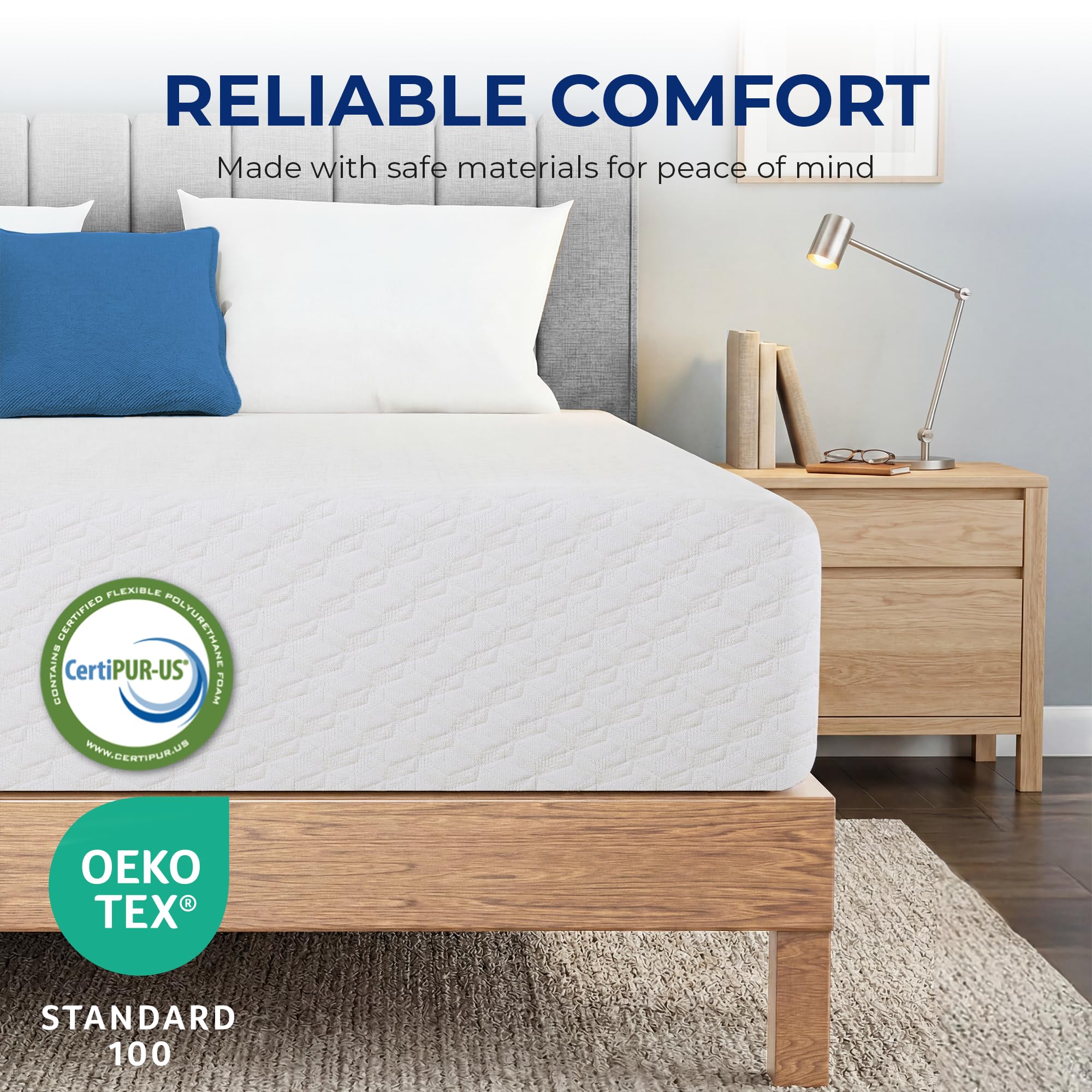 Neo Sleep twin 8in gel memory foam mattress compatible with twin frames