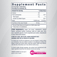 IGEN Non-GMO gluten free Biotin soft chews on container