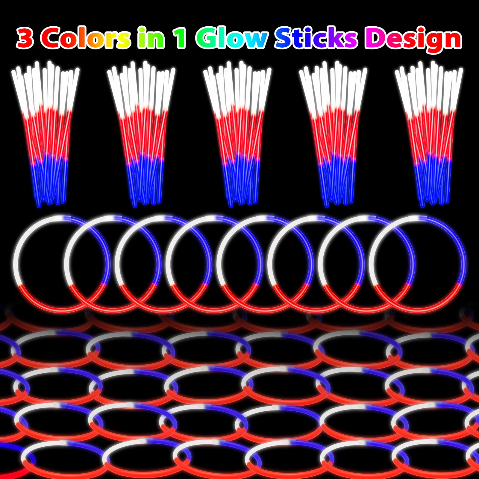 Bulk glow sticks for 4th of July decorations and events