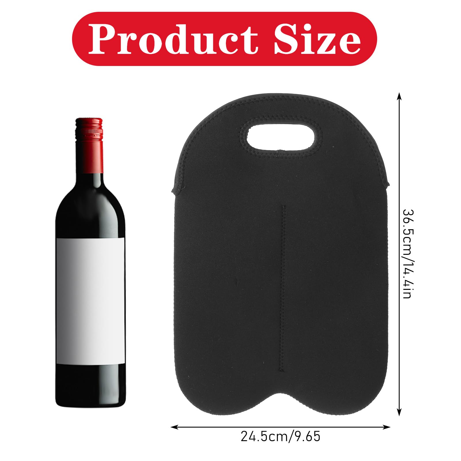 Open neoprene insulated wine carrier tote showing interior