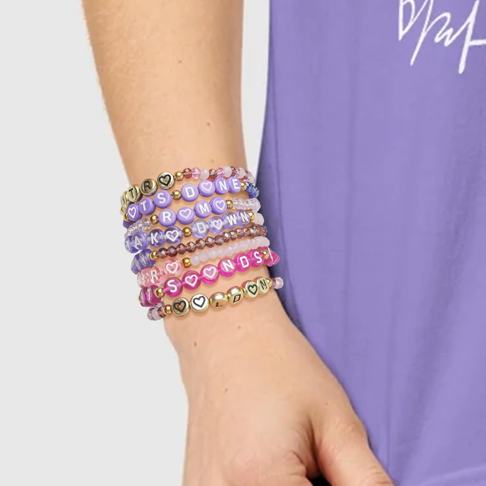 Elastic stretch bracelets with 3.9 to 7.9 inch diameter range