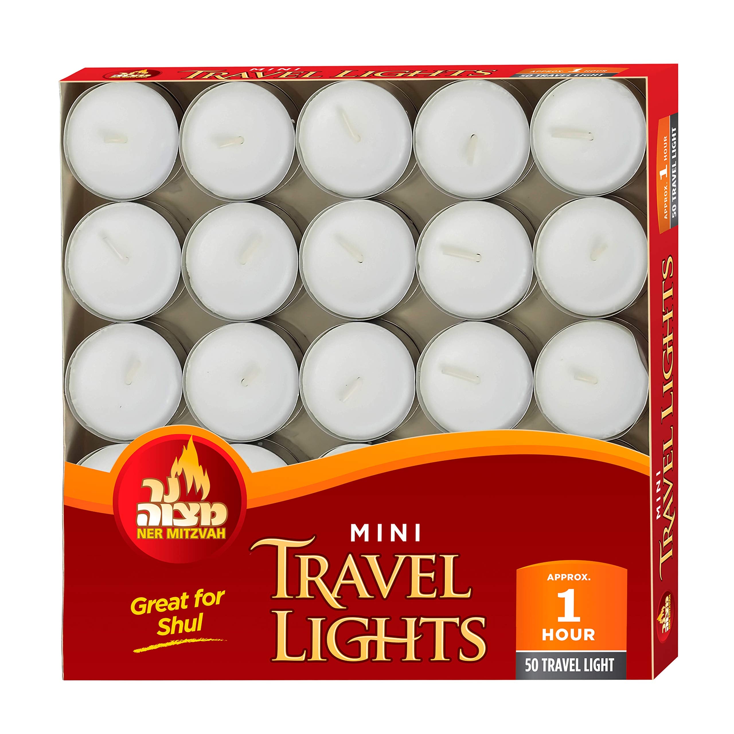 Travel Shabbat candle Ner Mitzvah mini tea light