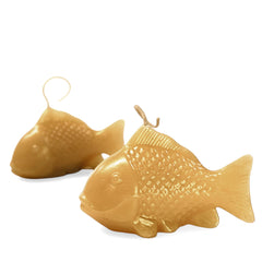 NerotCandles pure beeswax fish candle set of 2