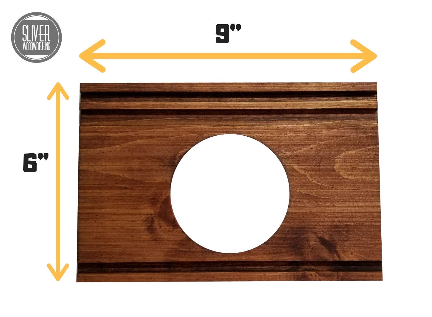 Wall plate dimensions 6 inches tall by 9 inches long by 0.25 inches thick