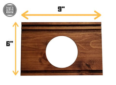 Wall plate dimensions 6 inches tall by 9 inches long by 0.25 inches thick