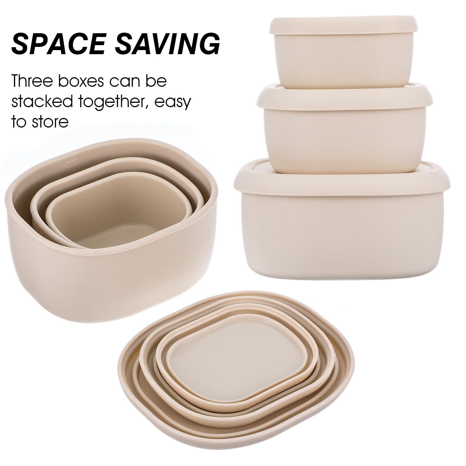 Lids for Tolare silicone containers shown in solid color