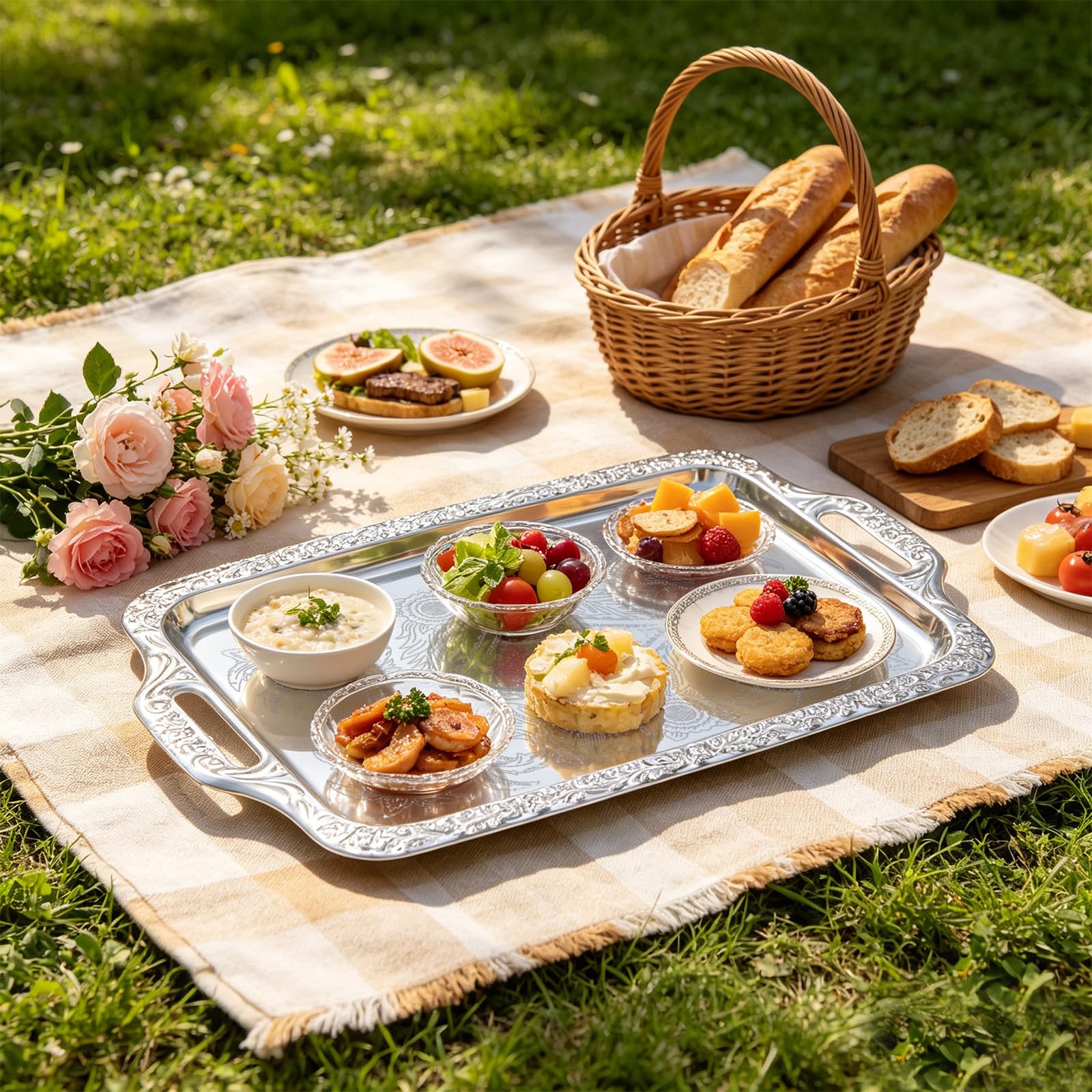 Four-piece BotleFlow serving tray set