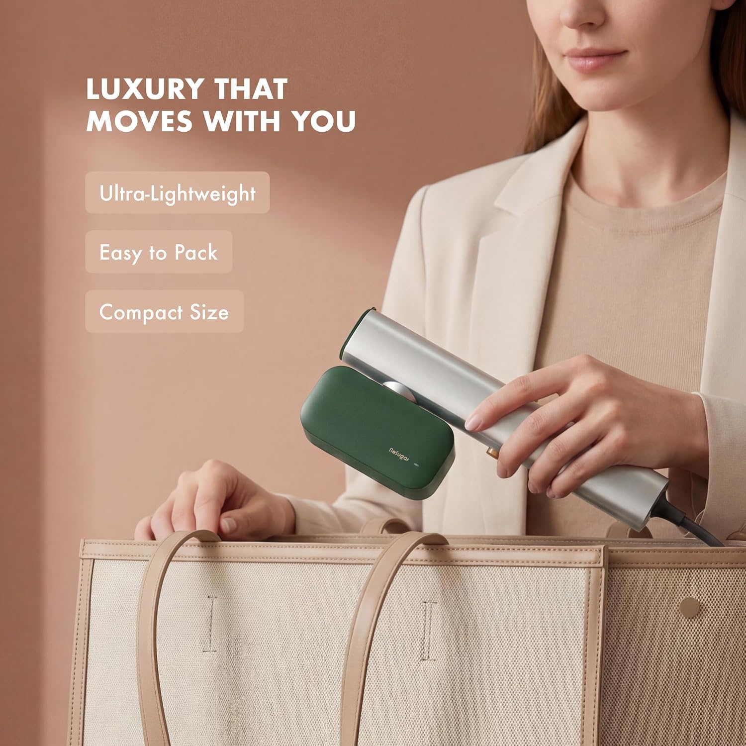 Nesugar R19 carry-on friendly steamer green packaging