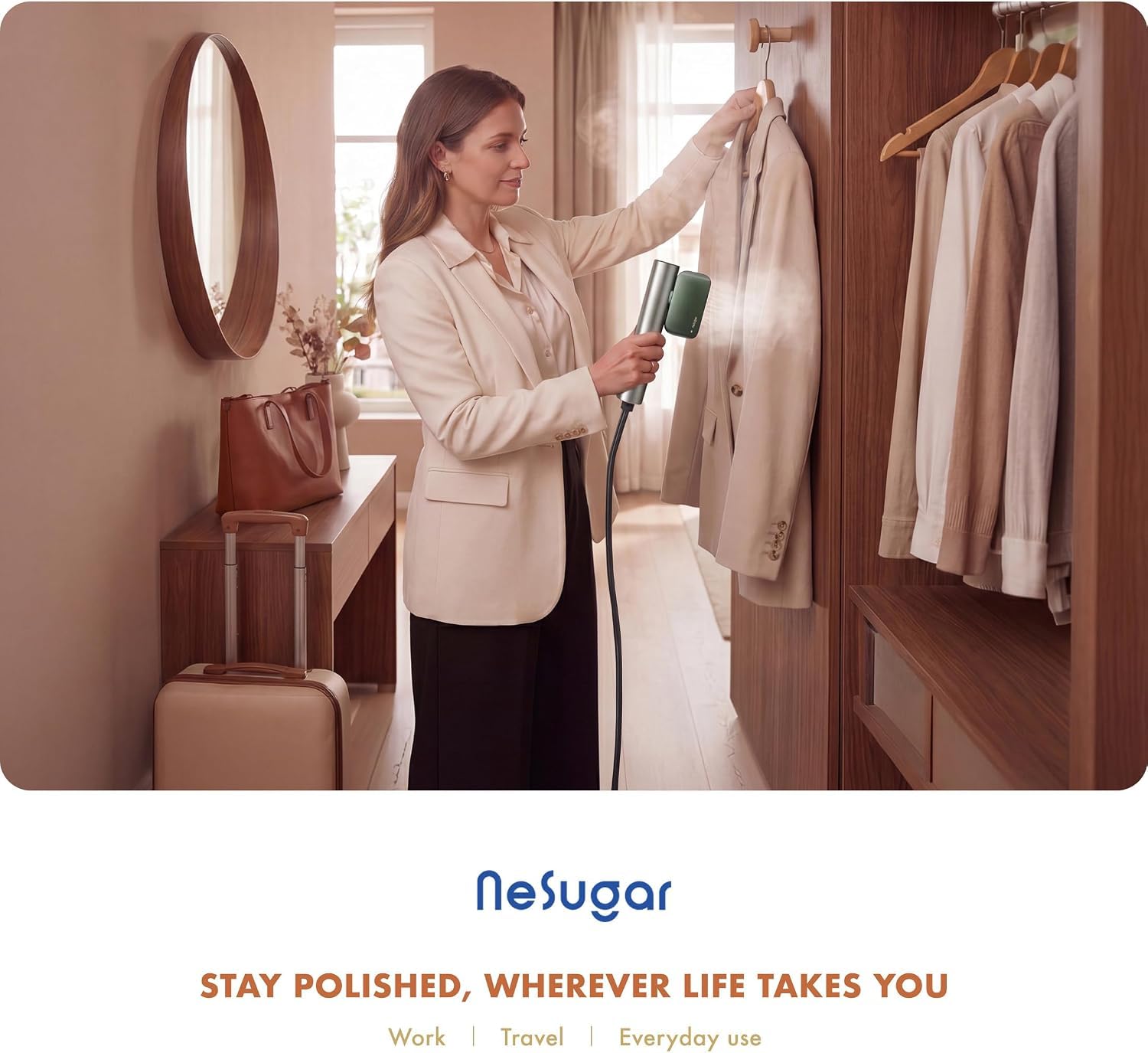 Nesugar R19 compact portable steamer green