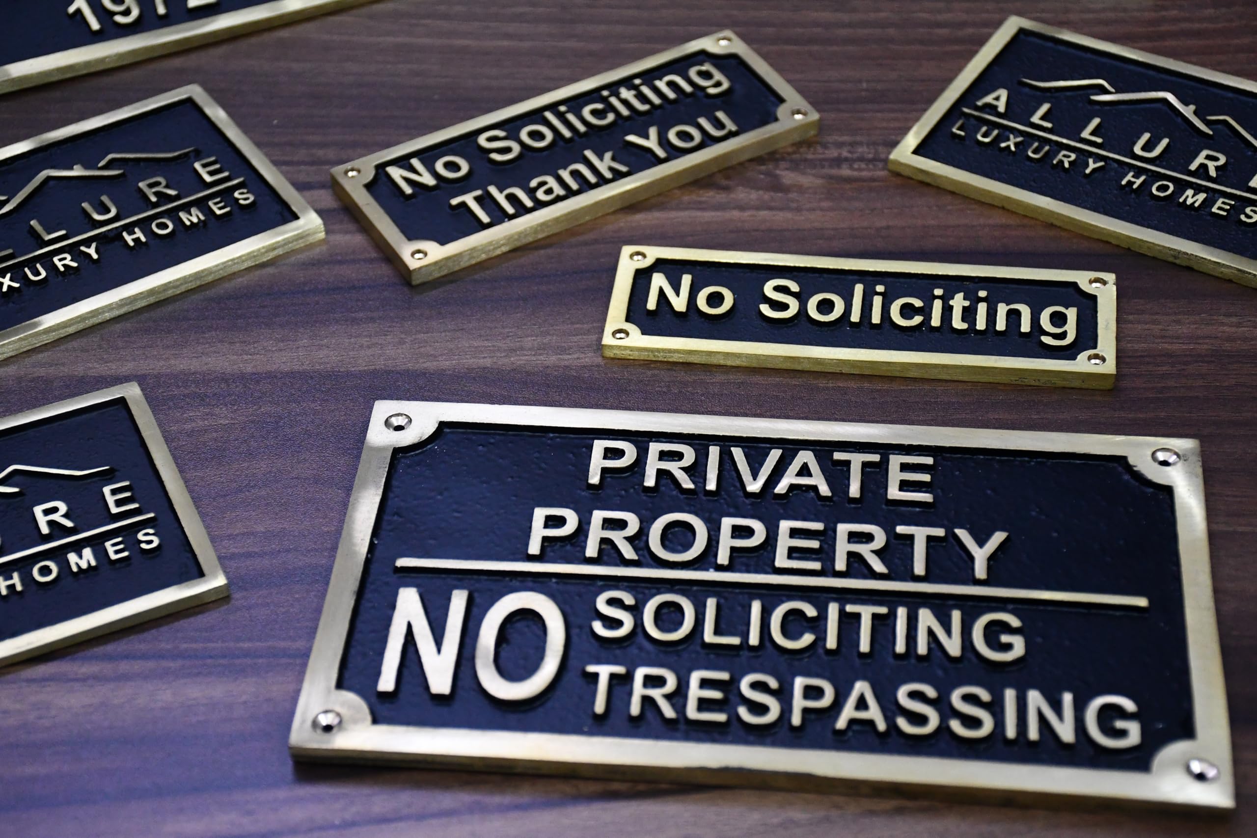 Custom brass plaque for wall mount