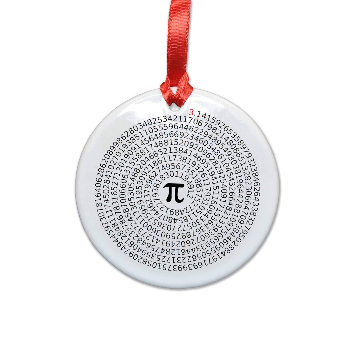 Value of Pi Ceramic Ornament Neurons Not Included 2.85 inch white round ceramic