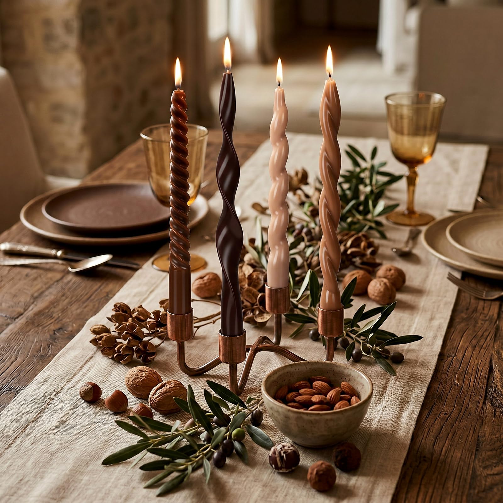 Twisted taper candles for home decor 9.84 inches