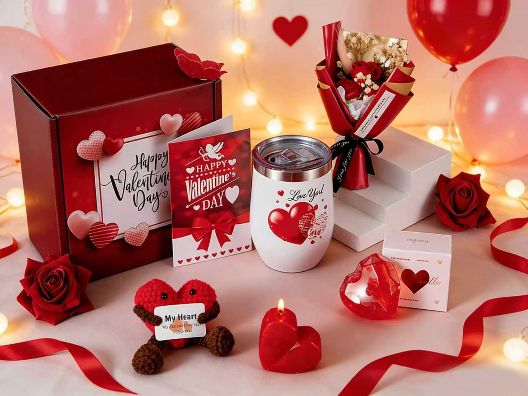 Comprehensive Valentine Gift Set for Her with multiple items