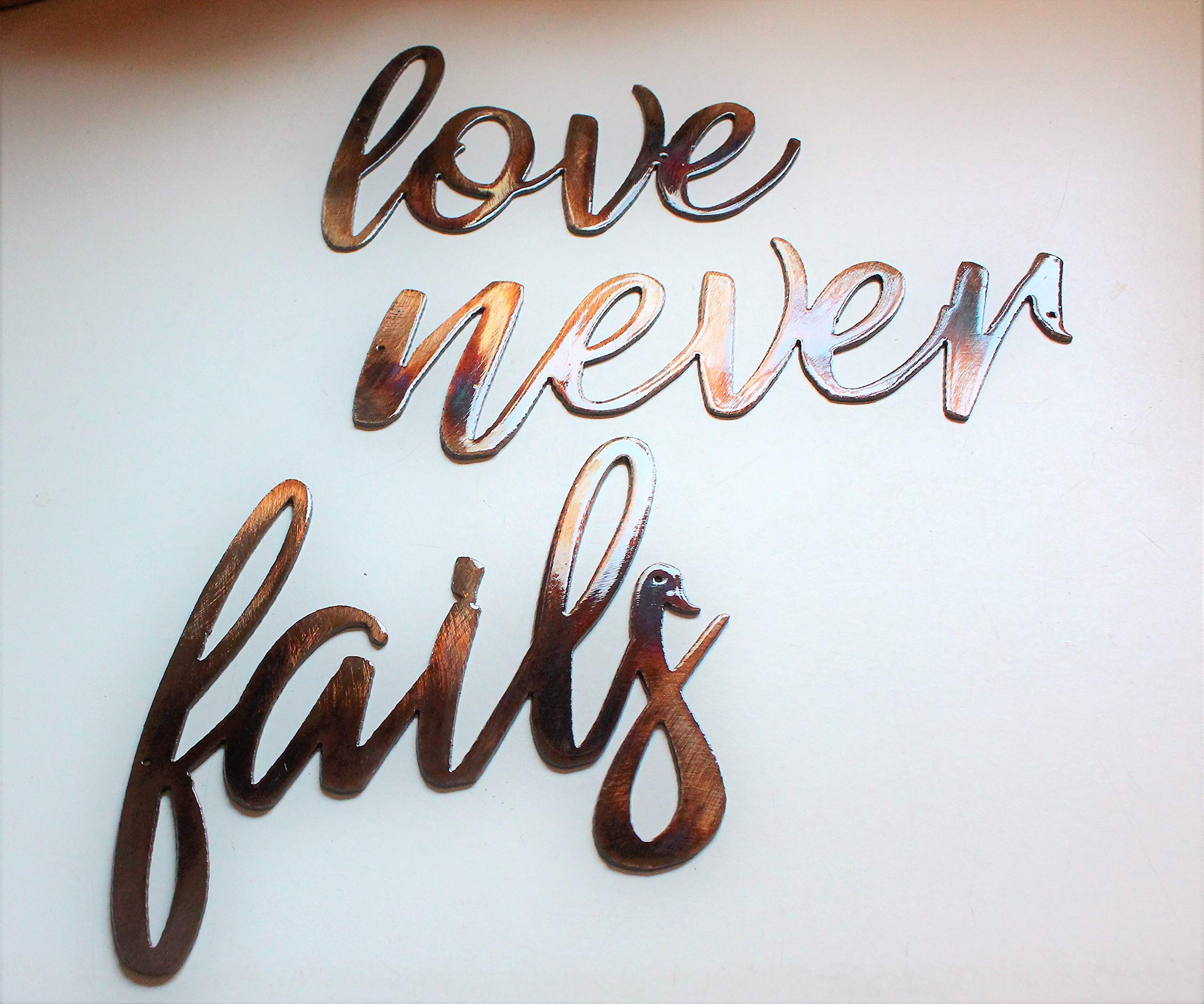 Copper bronze plated metal wall art accents finish on panels