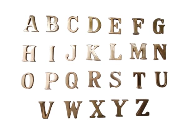 1 inch tall polished brass house letters A to Z set