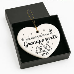 Grandparents Christmas gift ornament packaged in a classy box