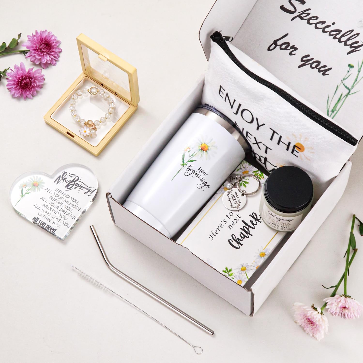 New Beginnings Gift Set tumbler 20-ounce white