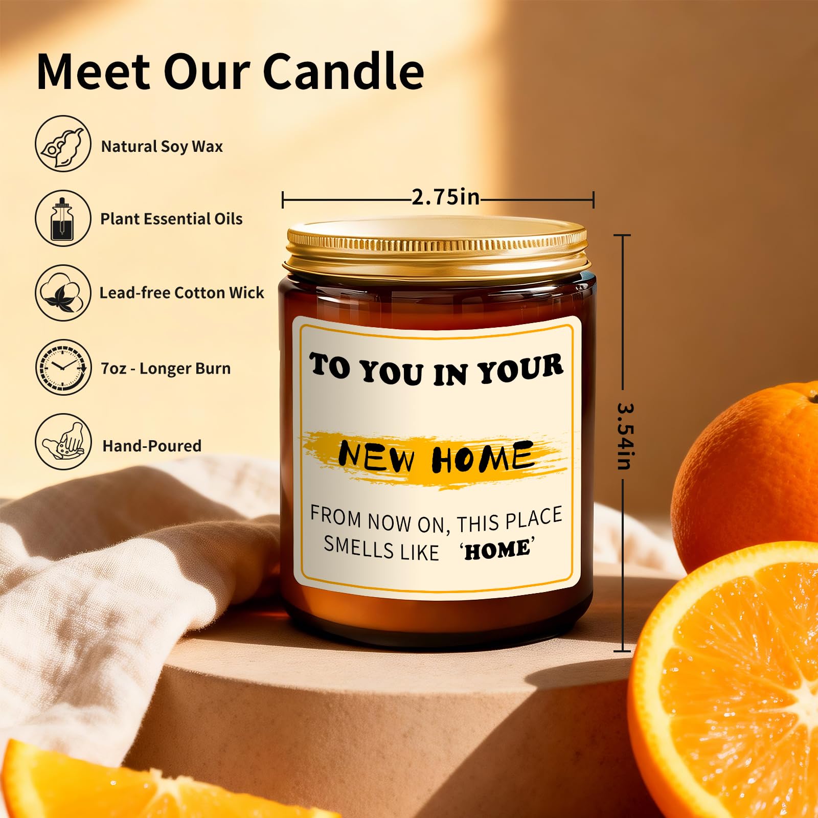 Soy wax candle for new home gift by Aredenua