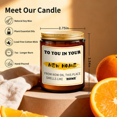 Soy wax candle for new home gift by Aredenua