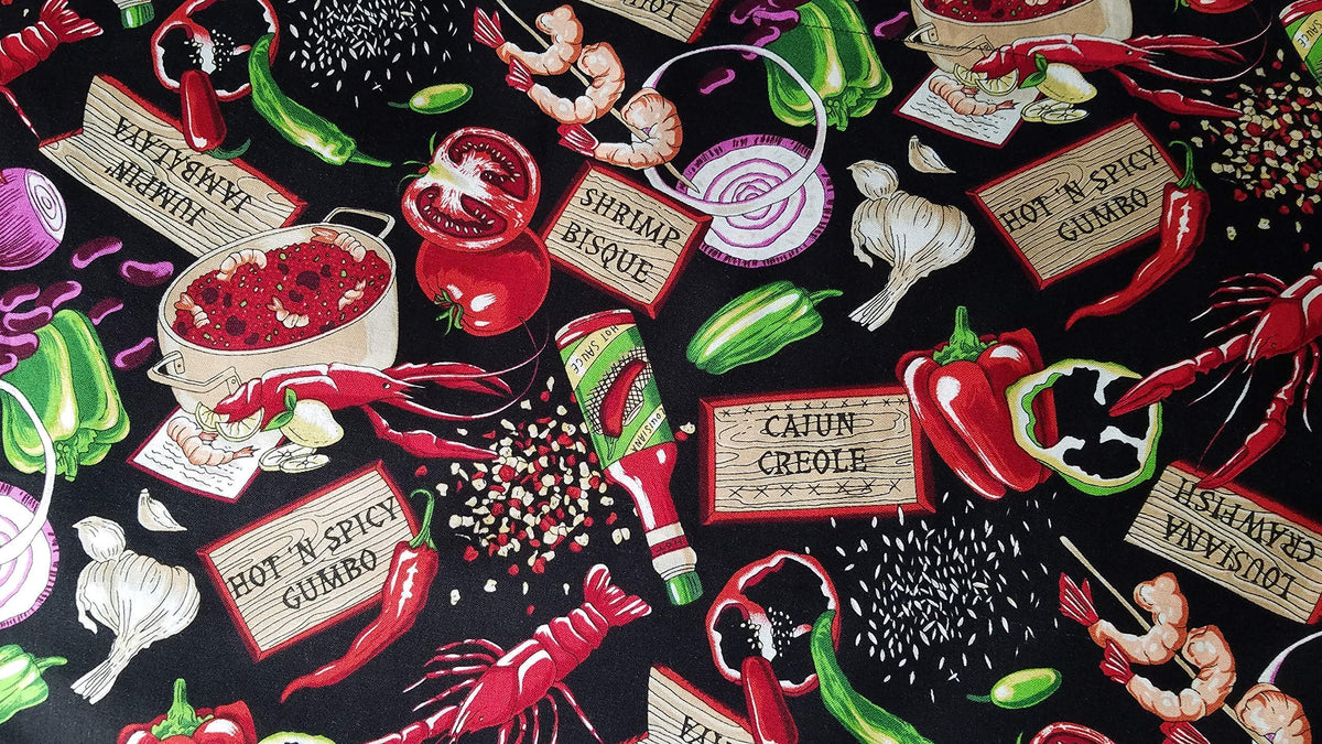 New Orleans themed kitchen curtain front view