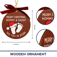 New Parents Christmas Ornament wooden decor