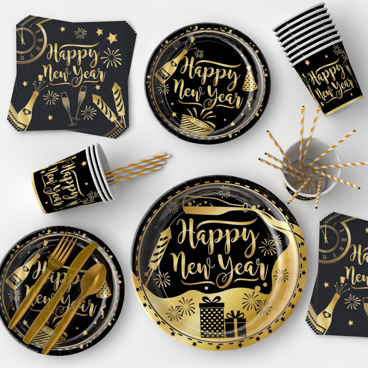 54 by 110 inch tablecloth included in the NYE set