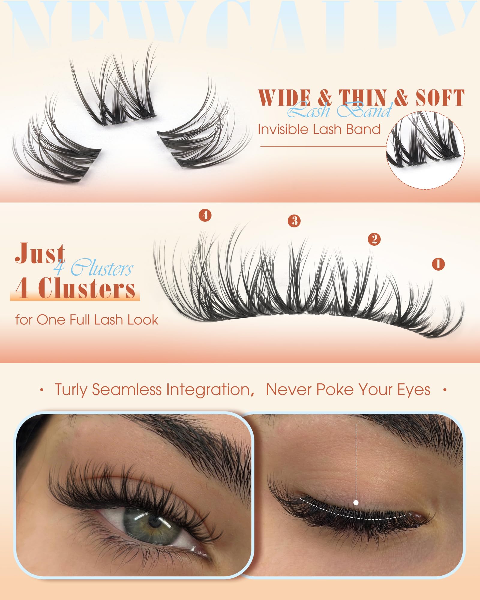 8-16mm lash length range for versatile styles by Newcally