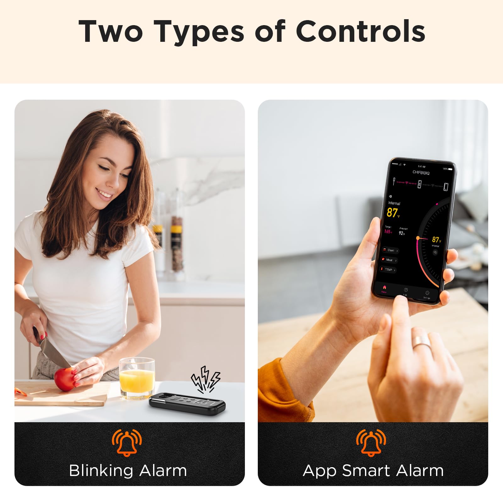 Handle tolerates ambient heat up to 572°F