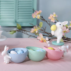 Easter Bunny Bowl hand-painted for decorative display