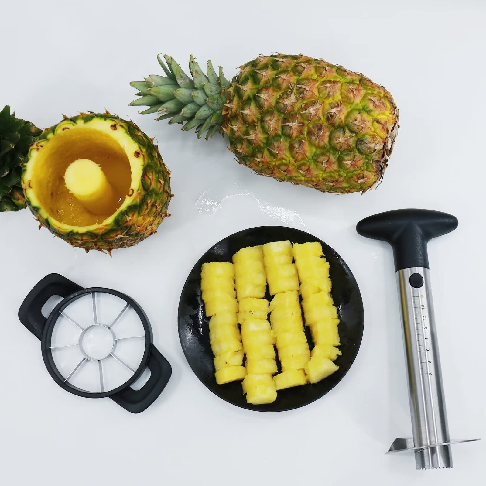 Whole pineapple shell used as container or garnish