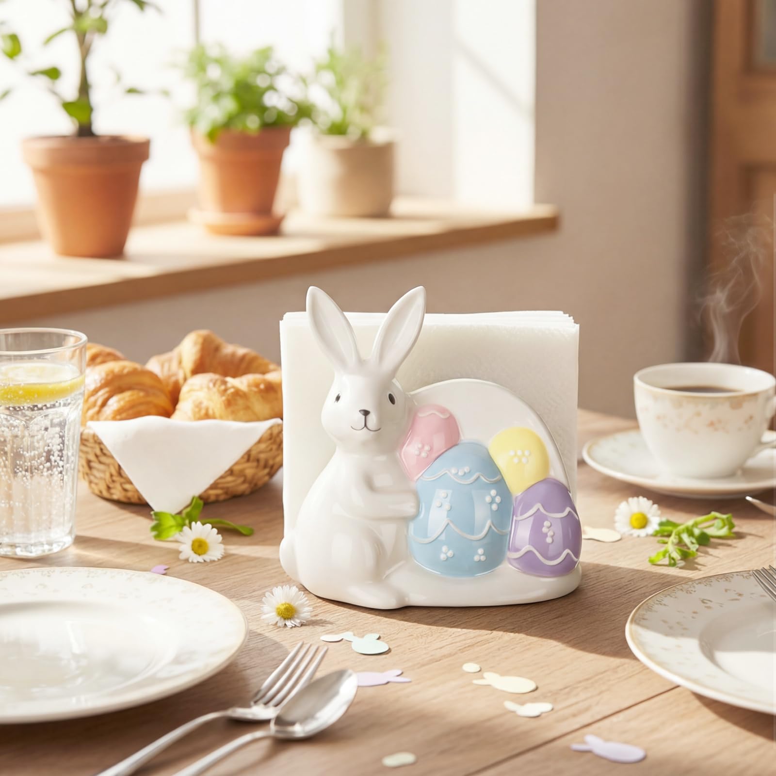 Colorful Easter bunny napkin holder by Newtay