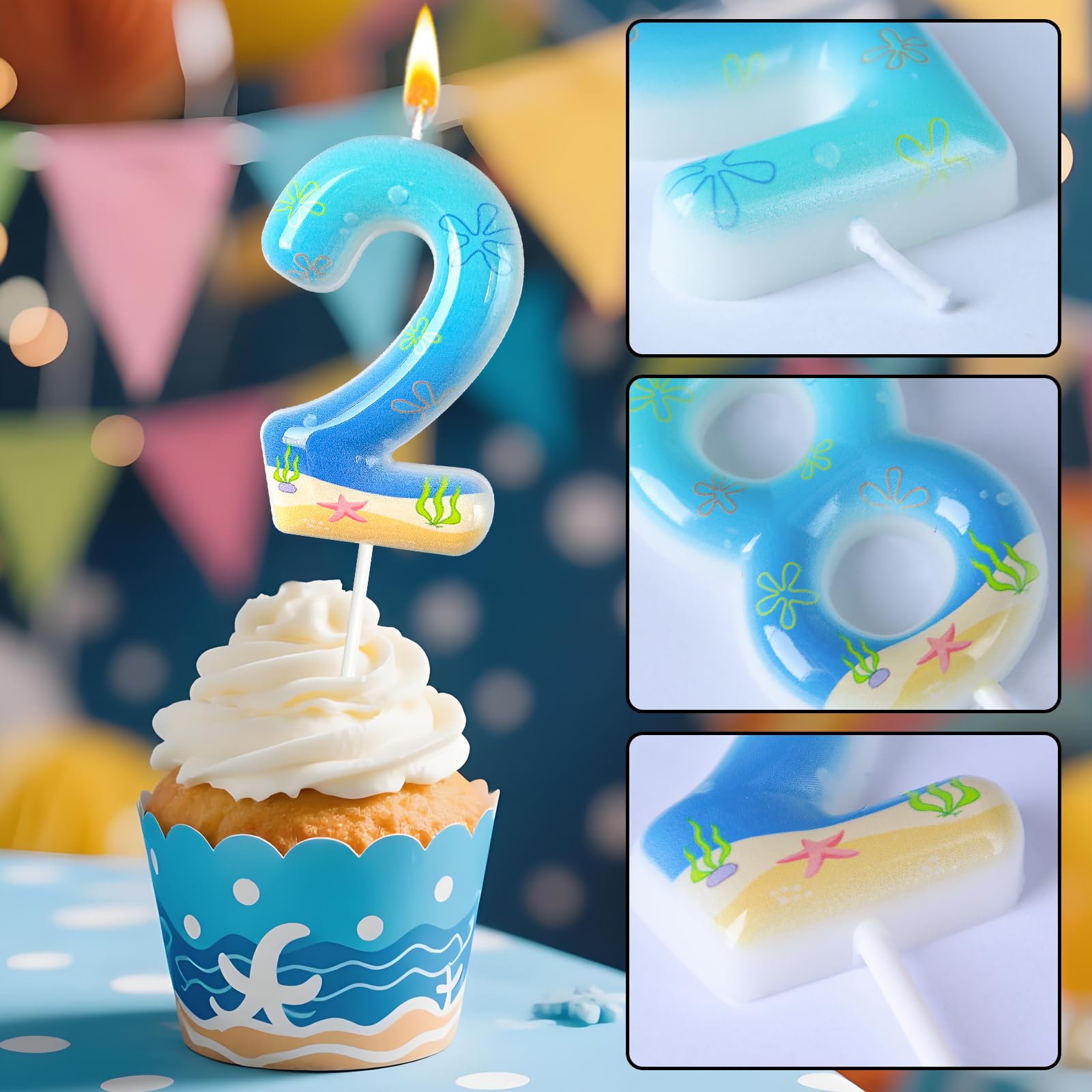 Number 25 candle base width 2.57 inches