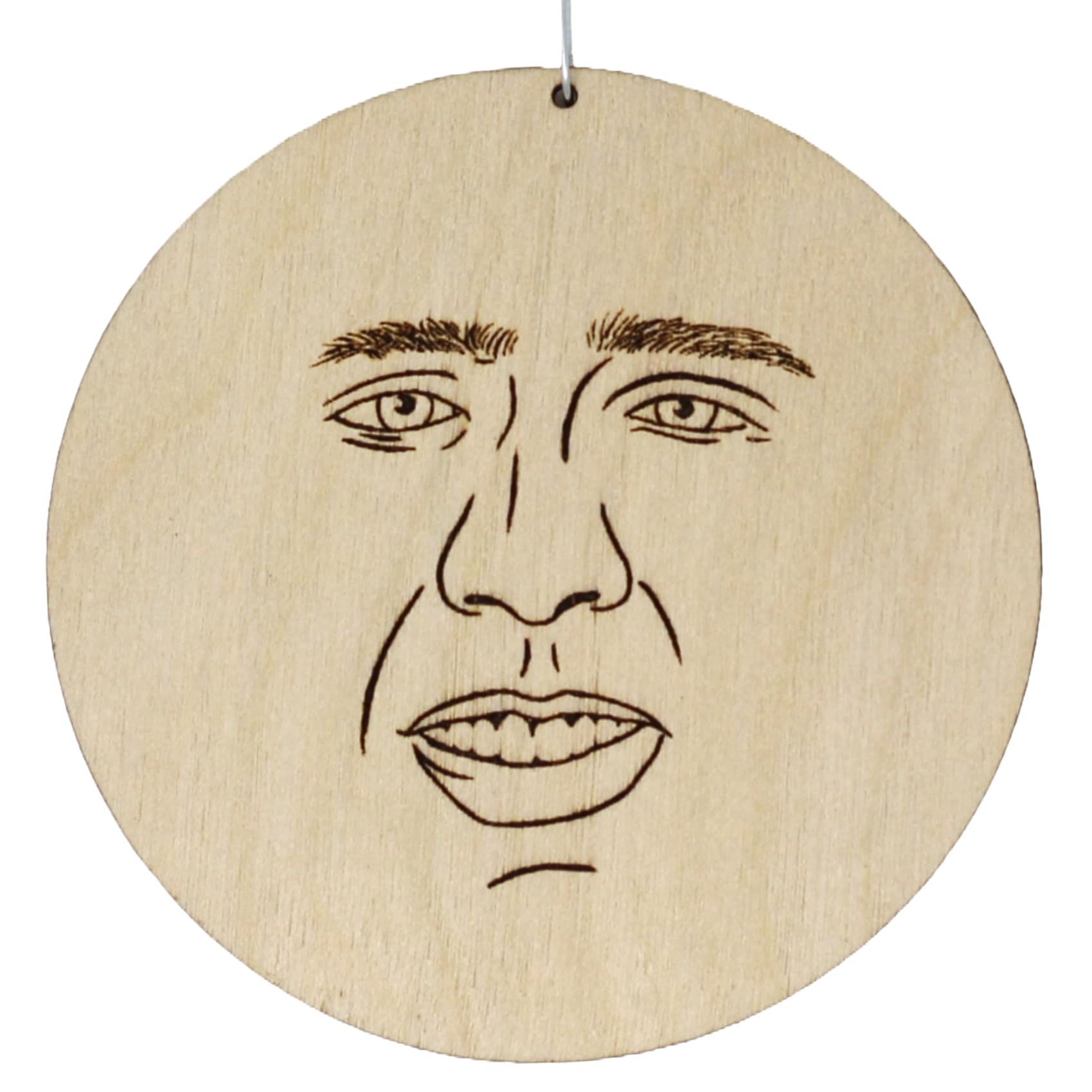 Nic Caged in Wood 3 inch Christmas Ornament birch wood