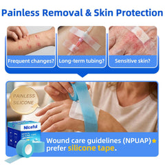 Niceful hypoallergenic silicone tape for sensitive skin