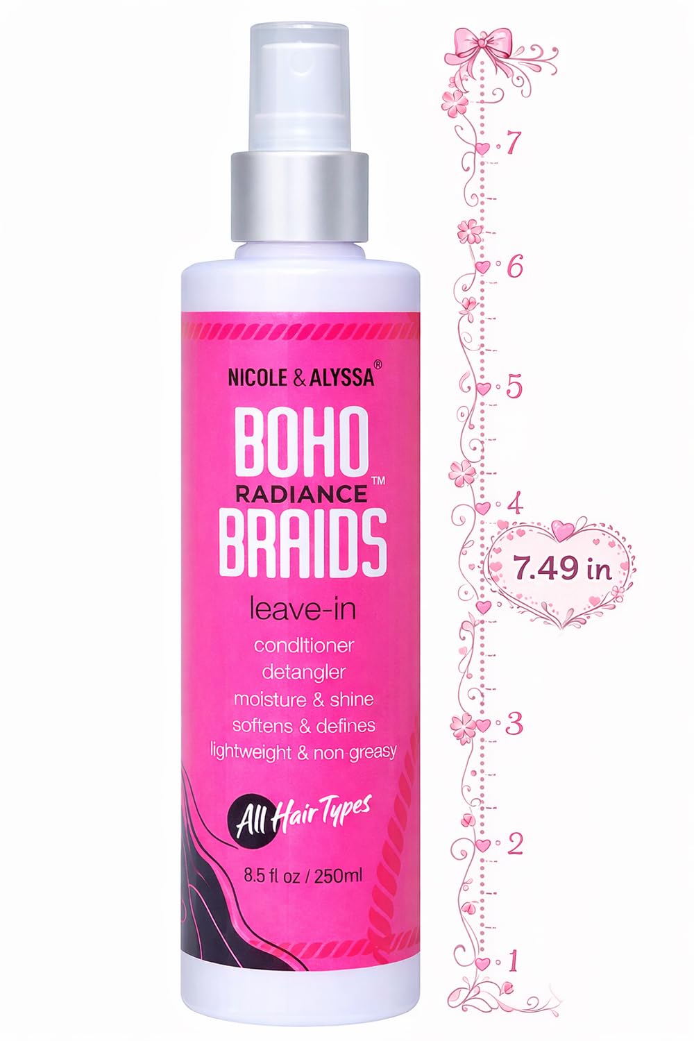 Nicole & Alyssa leave-in spray safe for human and synthetic hair
