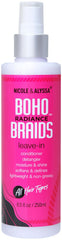 Nicole & Alyssa leave-in conditioner spray for Boho crochet styles bottle