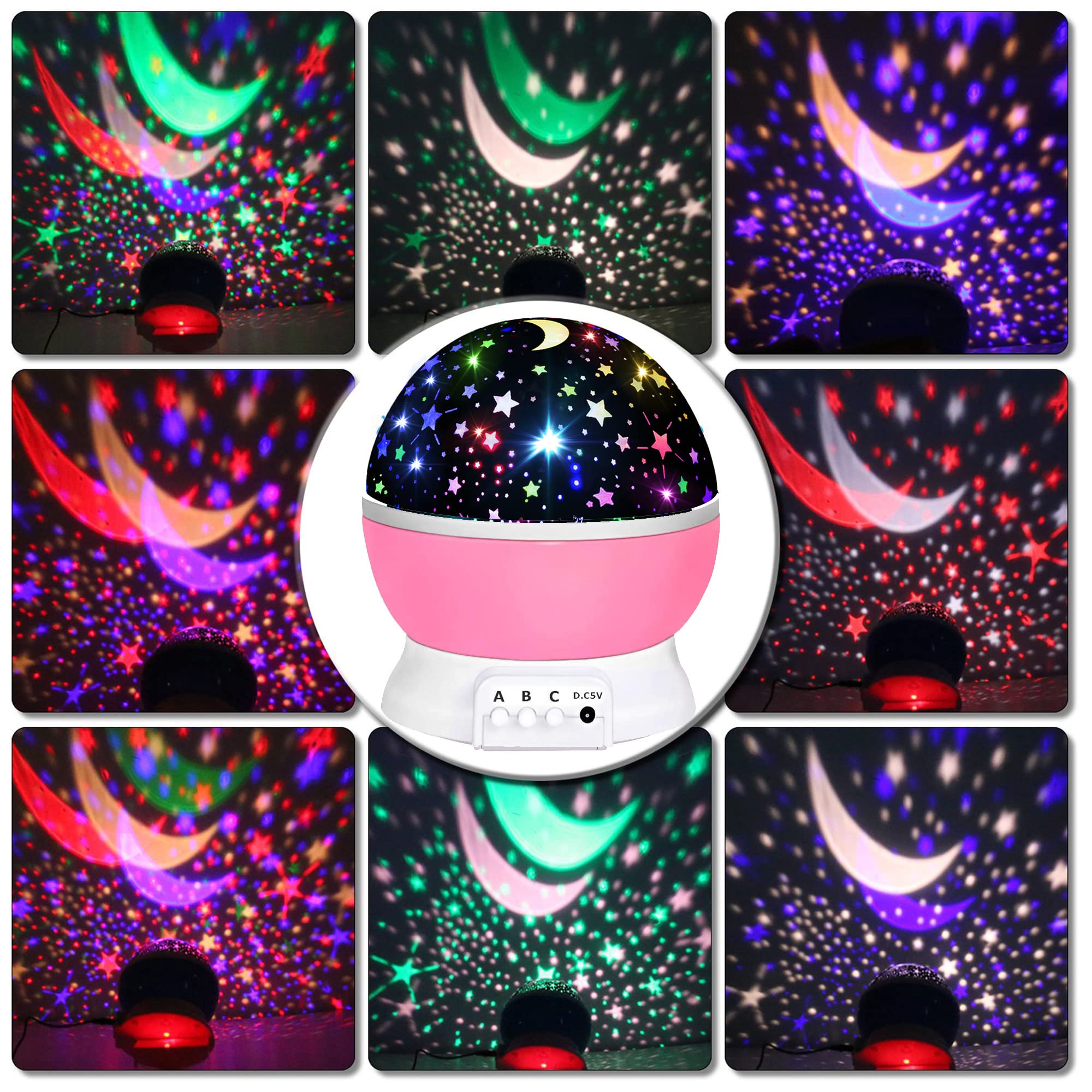 Night light star projector for children's room