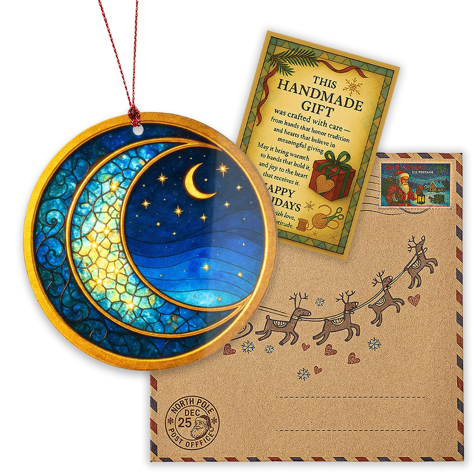 Starry Night Card Christmas suncatcher image