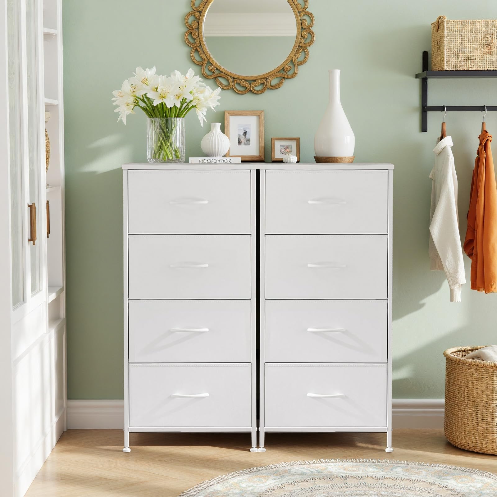 Nightstand features wooden top and steel frame