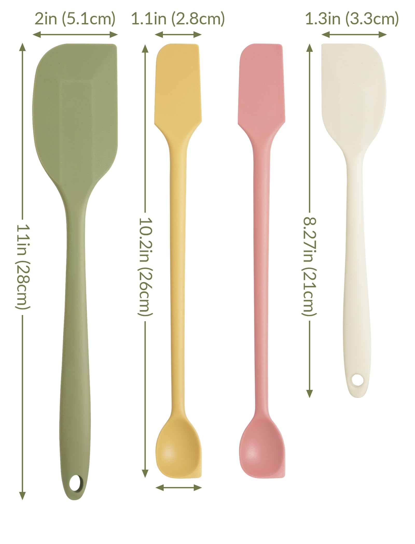 Colorful NiHome spatula set with hanging storage holes for organization