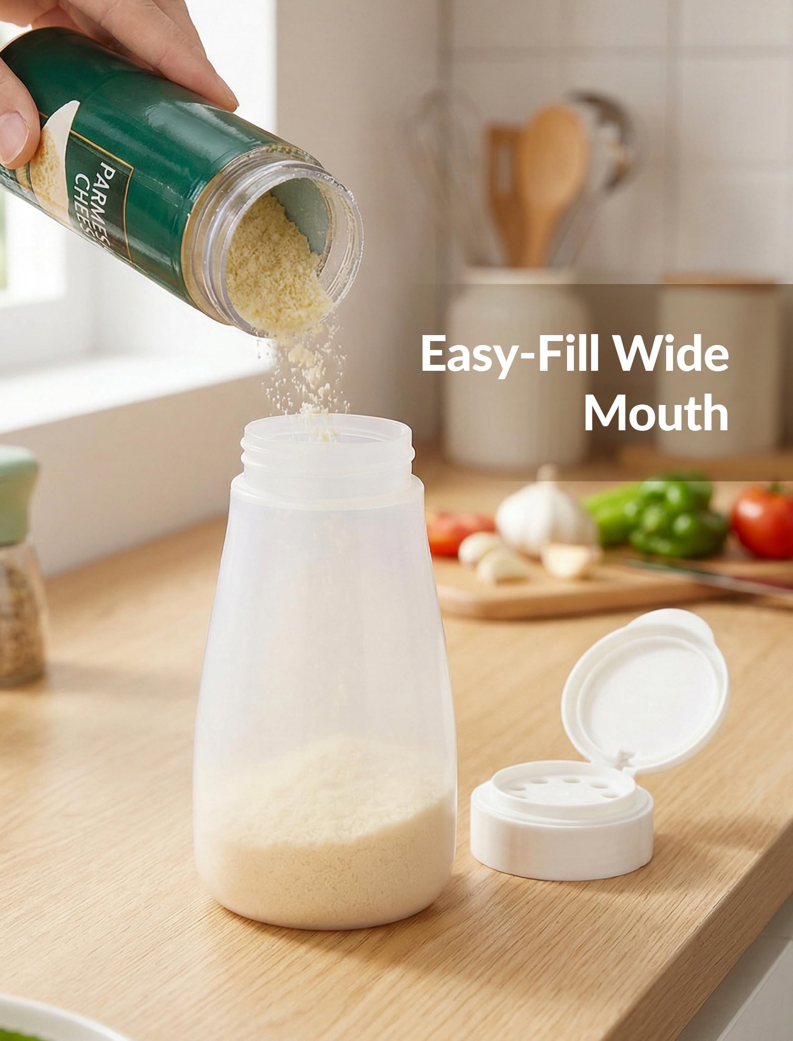 NiHome parmesan shaker set two-pack with screw-on lids