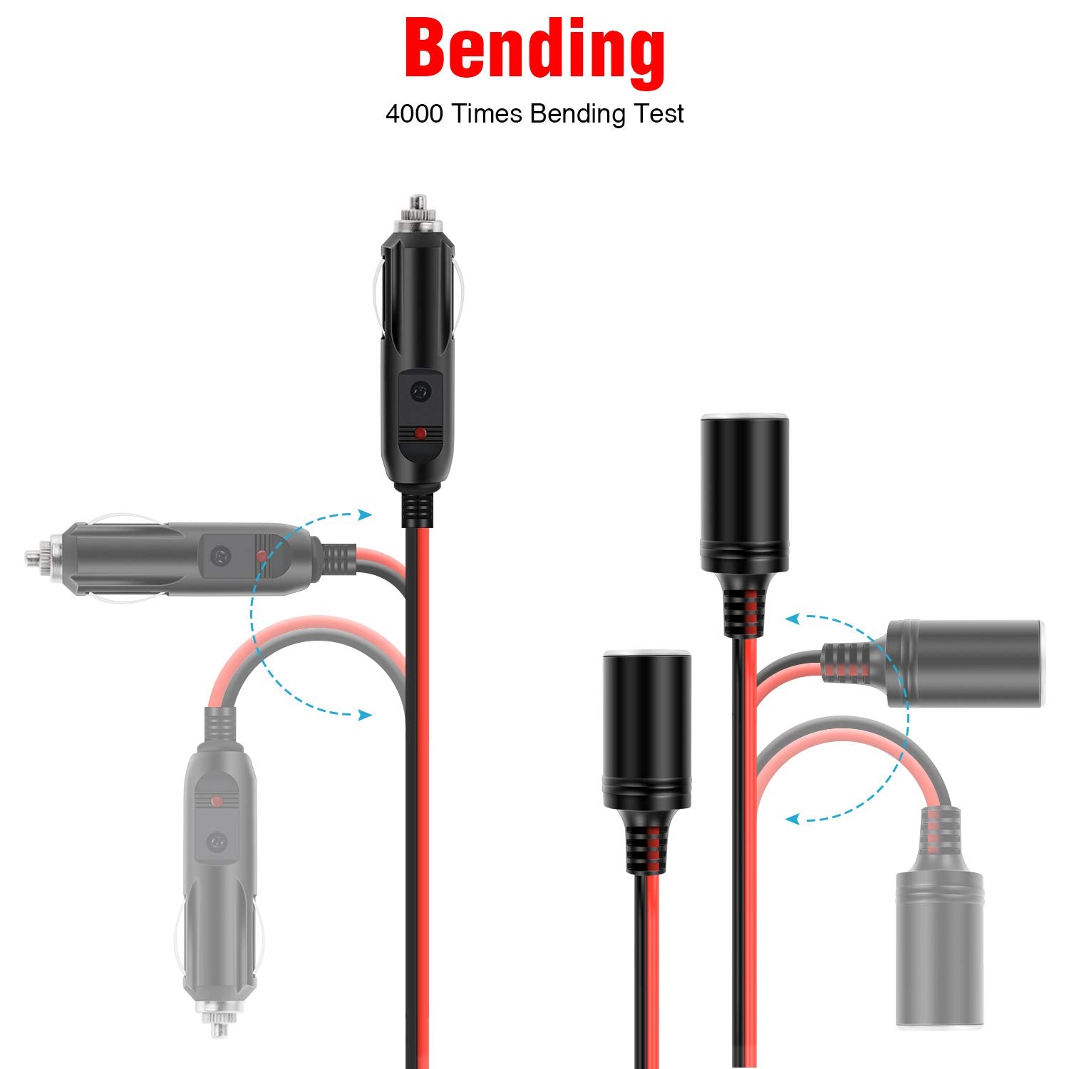 Nilight 12V 24V compatible car lighter splitter in use