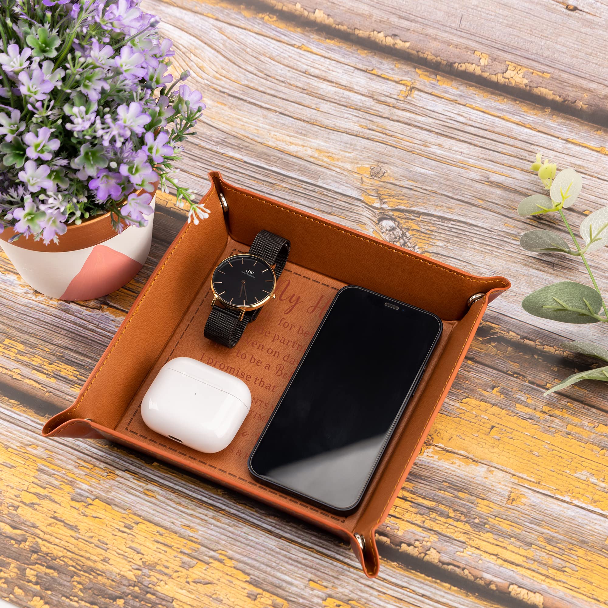 Gift ready valet tray for husband from wife