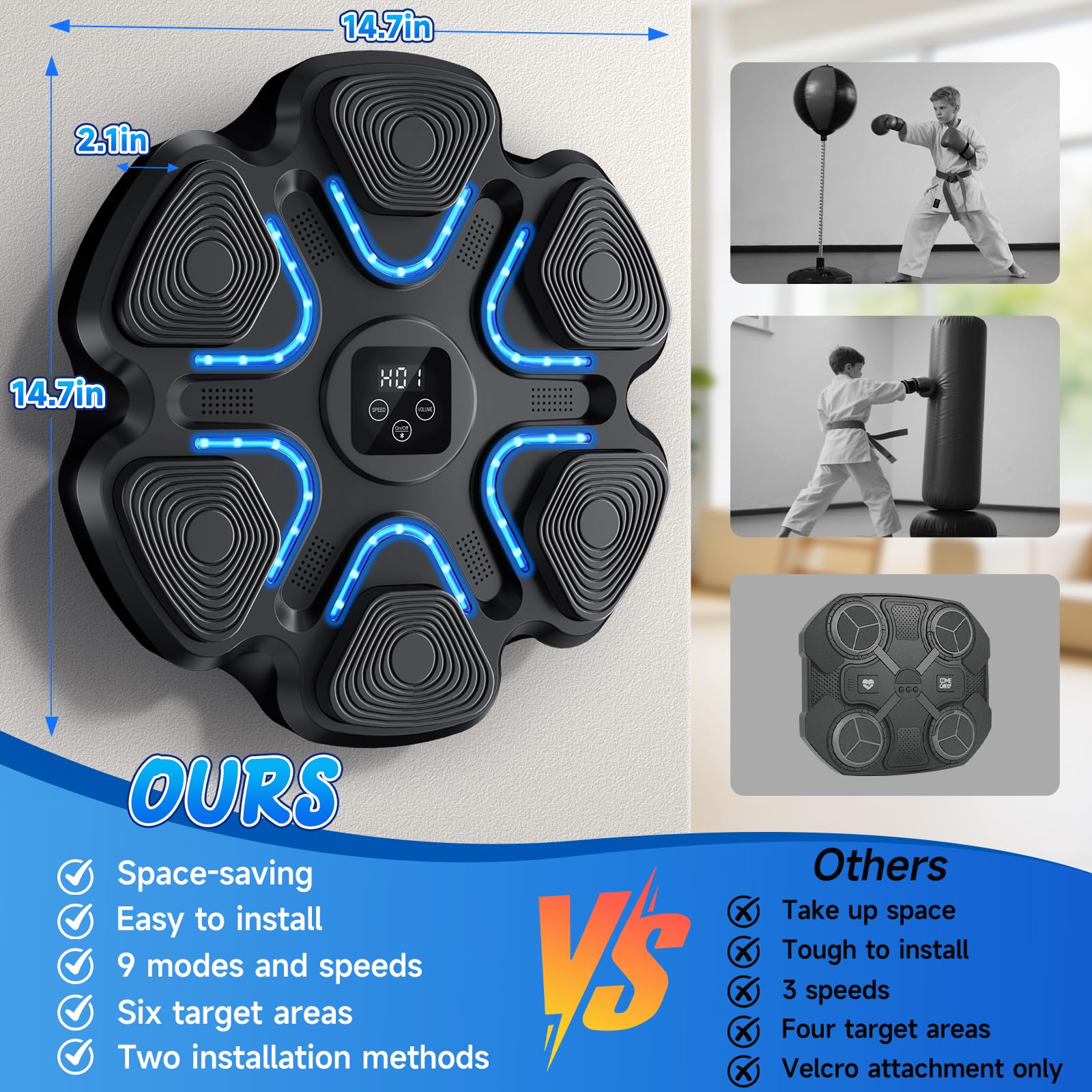 Adjustable height wall mounted boxing toy