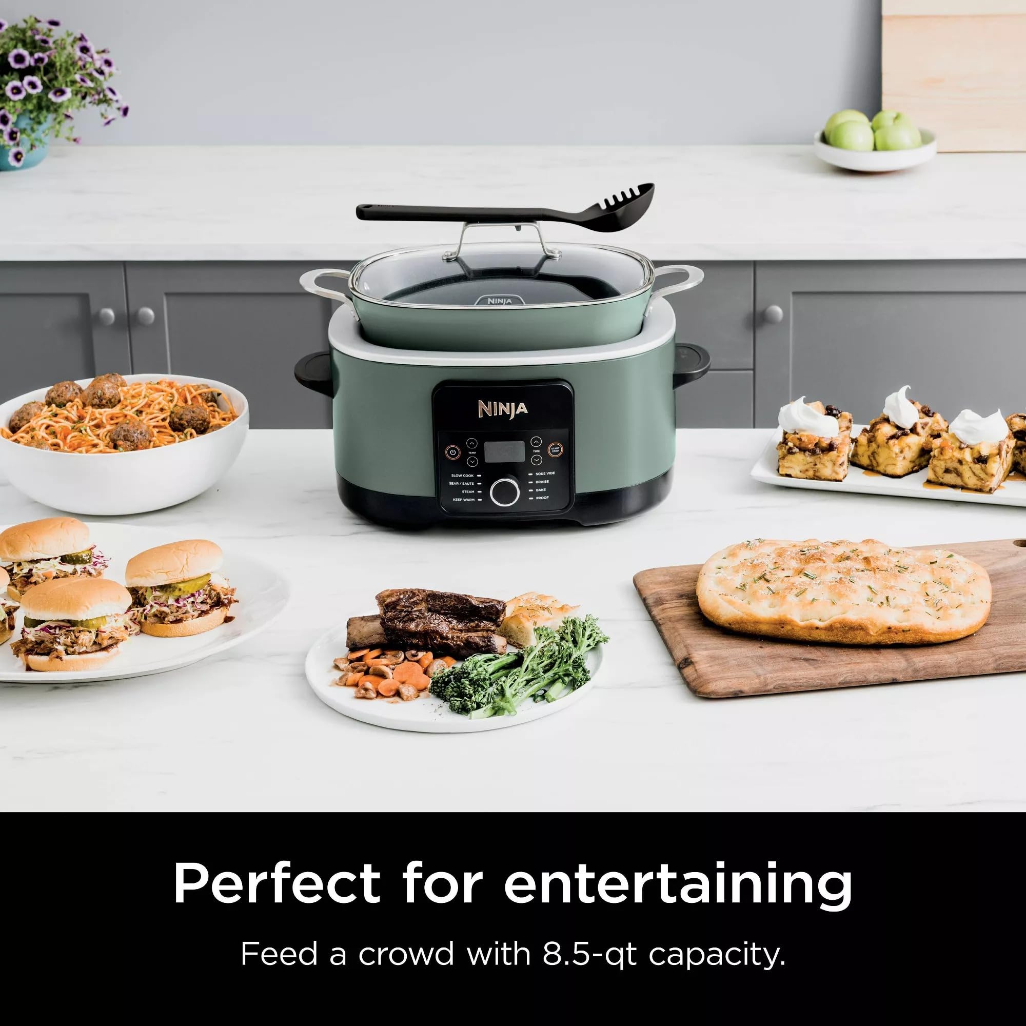 8.5 quart capacity interior of Ninja multi-cooker