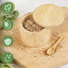 Natural bamboo material used for Ninsula salt cellar
